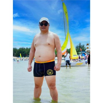 熊爪家D4BEARS為熊設計加大碼冰絲質感金色大熊貓印花U凸平角內褲