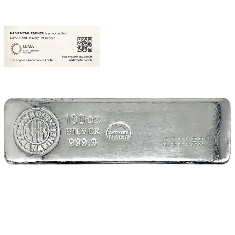 3.1kg Nadir Metal Refinery シルバー 銀インゴット 銀地金 新品未使用品 LBMA LINEショッピング