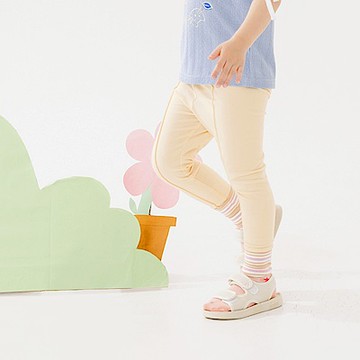 OB嚴選-棉質彈力撞色羅紋褲口全鬆緊腰頭長褲