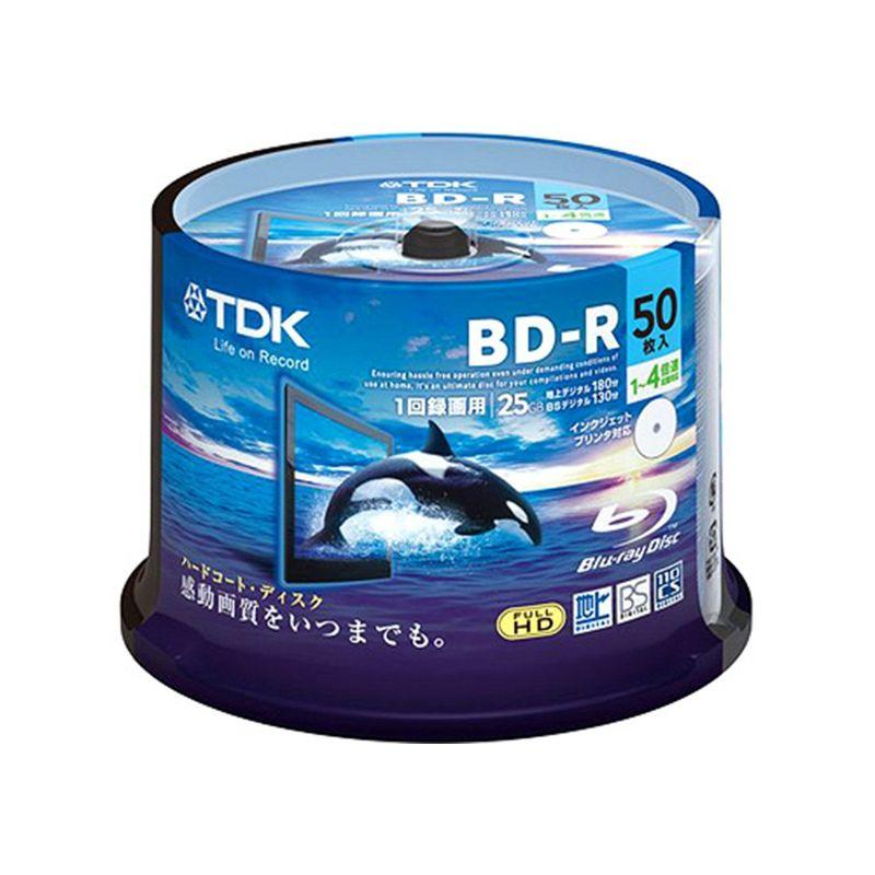 TDK 録画用ブルーレイディスク BD-RE 25GB 1-2倍速 5色カラーミックス ワイドプリンタブル 10枚 5mmスリムケース BE