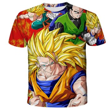 超級賽亞人七龍珠悟空龜仙人情侶短袖T恤男兒童卡通龍珠超衣服