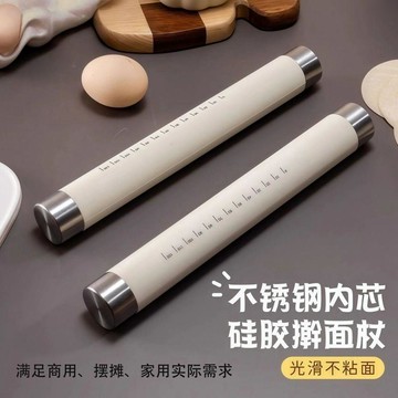 🔥可開統編🔥SOWE硅膠擀麪杖食品級不粘好清洗鋼芯揉麪棍商用家用烘培烹飪神器cqyx