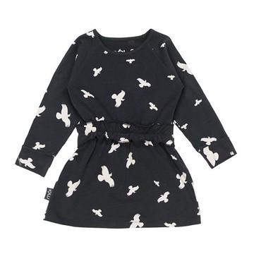 【北歐童裝】冰島有機棉長袖洋裝1歲至6歲黑色