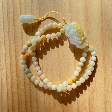 手工玉石手鐲 - 晨曦玫瑰半開口手鐲