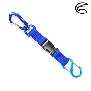 ADISI 織帶+6mm旋轉拉力鍛造鈎+6mm鍛造S鈎【陽極亮藍】AS17049 / (鑰匙圈、鋁合金、掛勾)