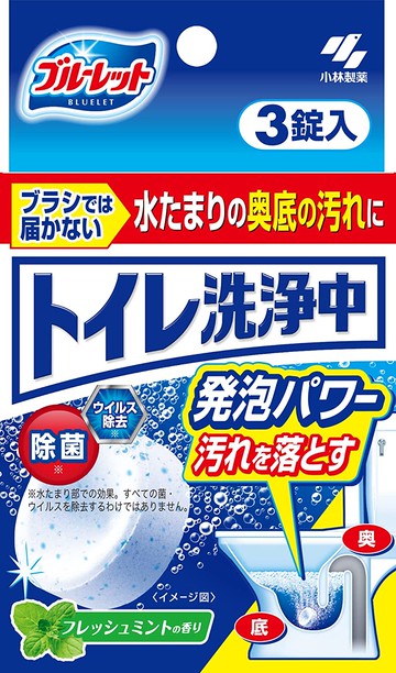 Kobayashi Pharmaceutical Blue Let廁所清潔新鮮的薄荷香氣3片
