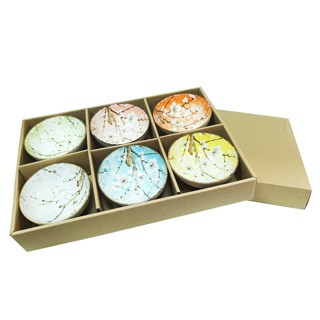 陶瓷碗/骨瓷碗 【一品川流】日式釉下彩碗-12cm-6入組-梅花款