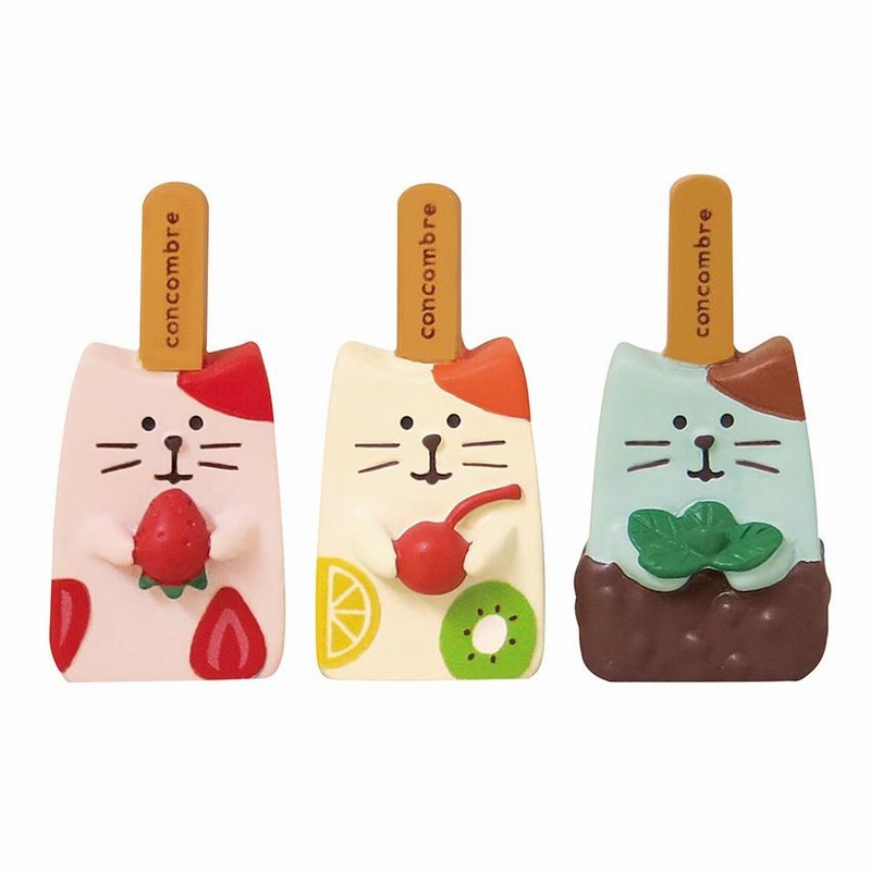 デコレ　コンコンブル　アイスなど Amazon.co.jp: デコレ(Decole) 置物 冷え冷えカップアイス猫 φ3