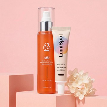 【82折】沙棘純海煥活修護化妝水 120ml - UNA+388精準淨亮 專效亮采精華乳30ml - UNA ၄၃母親節၄၃