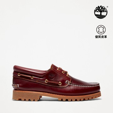Timberland 男款酒紅色經典三孔帆船鞋|50009648