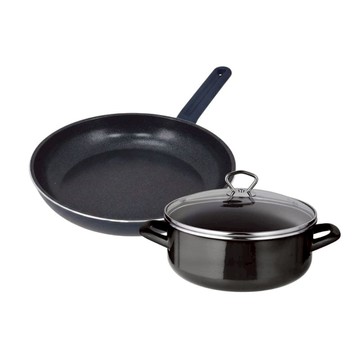 可洛麗系列 平底鍋28cm-海藍 (無蓋/可用電磁爐) 贈 德國Kochstar湯鍋24cm