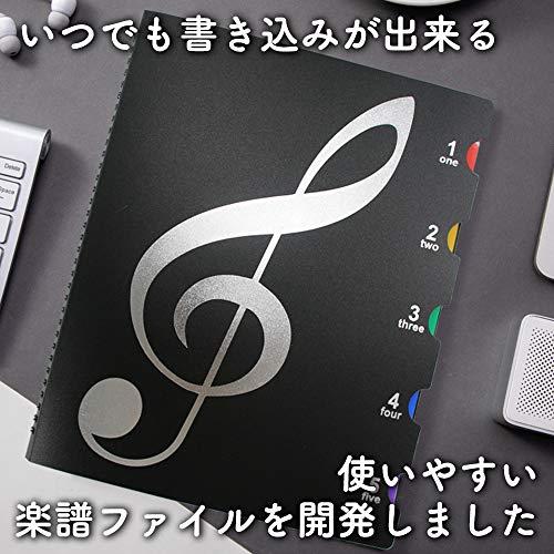 J-base 書き込みできる 楽譜ファイル A4サイズ ピアノ 吹奏 楽譜 見開き 最大40枚収納可能 音楽グッズ