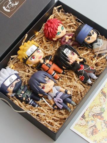 【新店熱銷】公仔Q版鳴人佐助卡卡西我愛羅鼬擺件禮盒裝