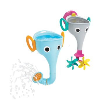 以色列 Yookidoo 長鼻子小象戲水組(藍/灰)洗澡玩具
