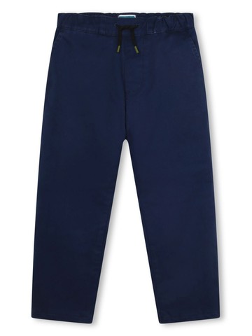 Kenzo Kids - logo-embroidered cotton trousers - kids - pure cotton/Elastane - 14 yrs - Blue