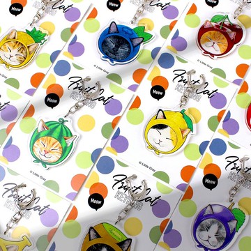 水果貓咪_造型壓克力鑰匙圈