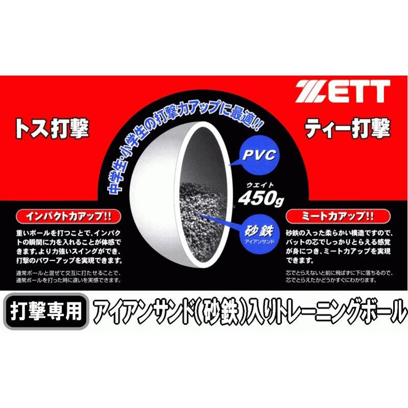 ZETT ゼット (BB450S) 1箱6個入り 野球 トレーニングボール アイアン