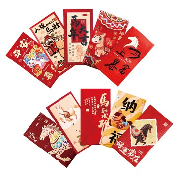 其他事務用品 3包組- 2026馬年高級紅包(6片/包)10款任選