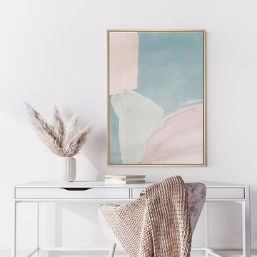 迷濛I - 土灰色抽象掛畫/簡約風佈置/居家佈置/臥室掛畫/邊櫃擺設