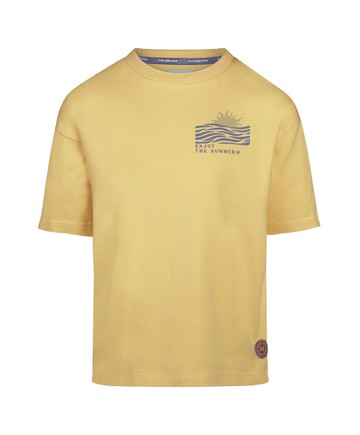 享受夏日黃色短袖上衣128cm