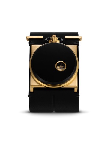 Fob Paris - R100 Gold 41mm - men - Sterling Silver/Bovine Leather (top grain)/stainless steel - M - Black