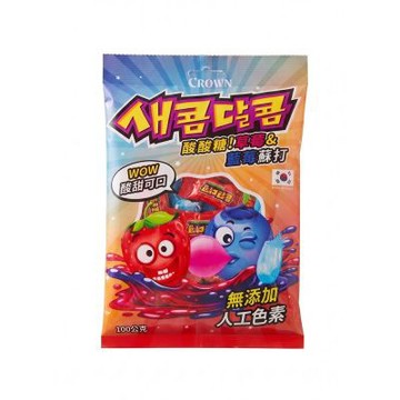 CROWN水果軟糖-草莓+藍莓蘇打口味100G