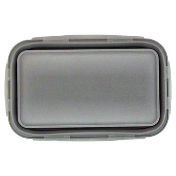 折疊矽膠便當盒 - 1200ml  材質: 矽膠+PP  灰色  1個