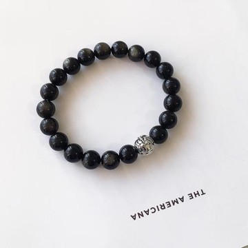 黑曜石貔貅手鏈女招財轉運珠手串男士2022年新款情侶禮物水晶飾品