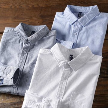 秋季新品進口全棉面料男士百搭牛津紡長袖襯衫男腰果補丁裝飾日單