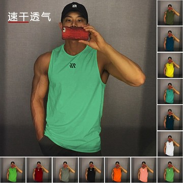 热卖【夏季】背心男 涼感健身夥伴夏季無袖速幹背心男健身房跑步訓練透氣顯肌肉型運動T恤