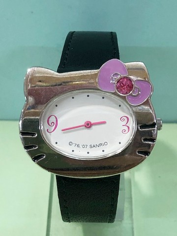 【震撼精品百貨】Hello Kitty 凱蒂貓~Sanrio HELLO KITTY手錶-造型大頭(黑)#64894