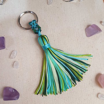 C011-手工編織串珠小流蘇鑰匙圈