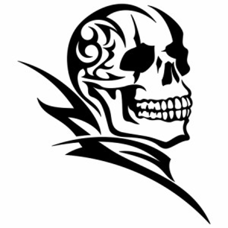 スカル ドクロ 死神 トライバル 8 右向き カッティングステッカー 全12色 バイク 車 スーツケース かっこいい ヤンキー おしゃれ 骸骨 通販 Lineポイント最大3 0 Get Lineショッピング