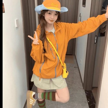 台灣熱賣多巴胺穿搭連帽防曬衣男女款夏季輕薄速幹皮膚衣戶外登山運動外套0701 Y9IL