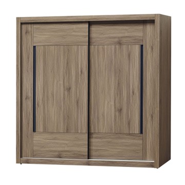 文創集 派克爾7.1尺推門內鏡面二抽衣櫃-213x60x209cm免組