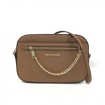 michael kors 棕色 jet set 皮革相機包