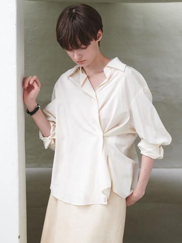 Open-collar cross oversized Shirt SSW4XB622-DS