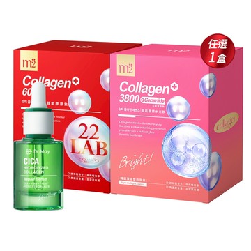 iQueen獨家【m2美度】超能膠原飲/水光飲(8入/任選1盒)+【Dr. May】美博士積雪草保濕修護精華(30ml)x1