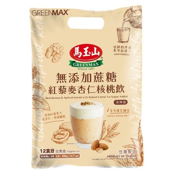 [家速配]馬玉山無添加蔗糖紅藜麥杏仁核桃飲30gx12