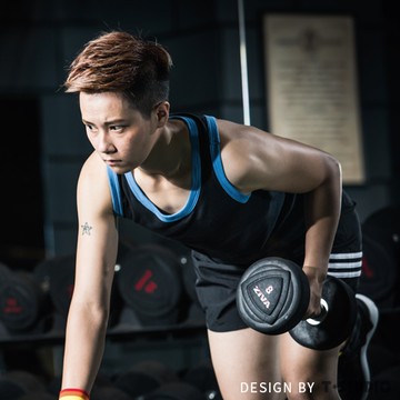 【T-STUDIO】CHU ME系列100%舒適純棉外穿輕便單穿有型吊嘎束胸內衣(滾邊藍)