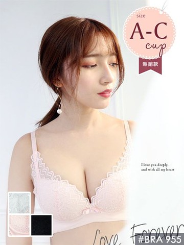 無鋼圈深V爆乳調整型內衣套裝 3色