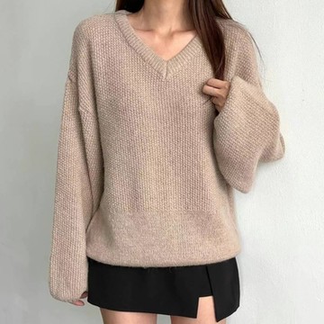 正韓毛衣 V領蝴蝶長袖毛衣BBO1034-創翊韓都