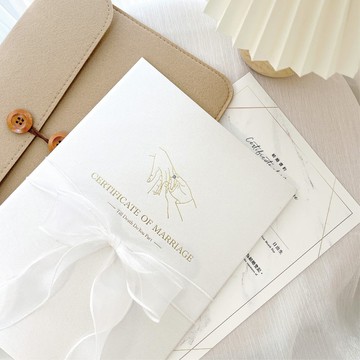 燙金結婚書約套組│戶政事務所可用│珠光月白色│結婚書約組