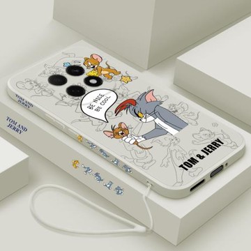 適用oppoA5手機殼5G新款oppo a5活力版液態硅膠保護套PKQ110鏡頭全包防摔軟殼PKV男女生潮牌卡通時尚貓和老鼠