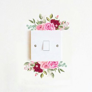 【MR.ZAKKA】創意萬用裝飾貼紙-植物主題 浪漫紅粉玫瑰 居家布置 DIY可移式壁貼 無痕壁貼 牆貼