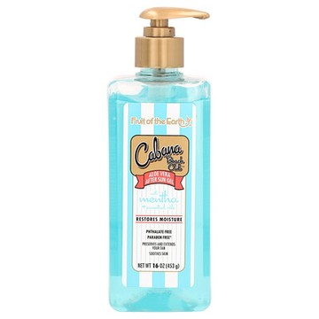 Fruit of the Earth, Cabana Beach Club，含薄荷和精油的蘆薈曬後凝膠，16 盎司（453 克）