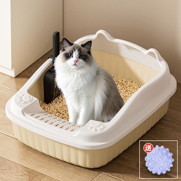 貓砂盆超大號半封閉加高貓咪開放式防外帶高顏值貓廁所幼貓緬因貓