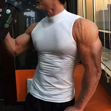 肌肉武裝 立領 緊身 背心 內搭 外穿 高彈 舒適 輕柔 3D剪栽 Y5001