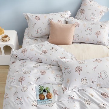 J-bedtime 床寢時光 萊賽爾天柔絲花款美式枕套 G0707-1  1件  75 x 45cm  陽光熊寶貝