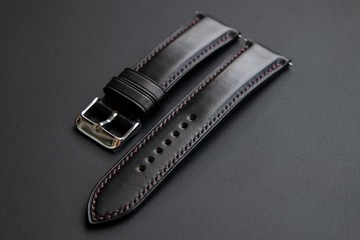 Horween 黑色 Chromexcel 皮革錶帶 (MTO)